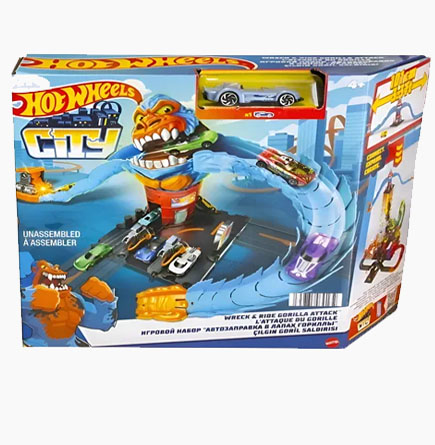 Pista Circuito Hot Wheels City Ataque De Gorila Colores Variados